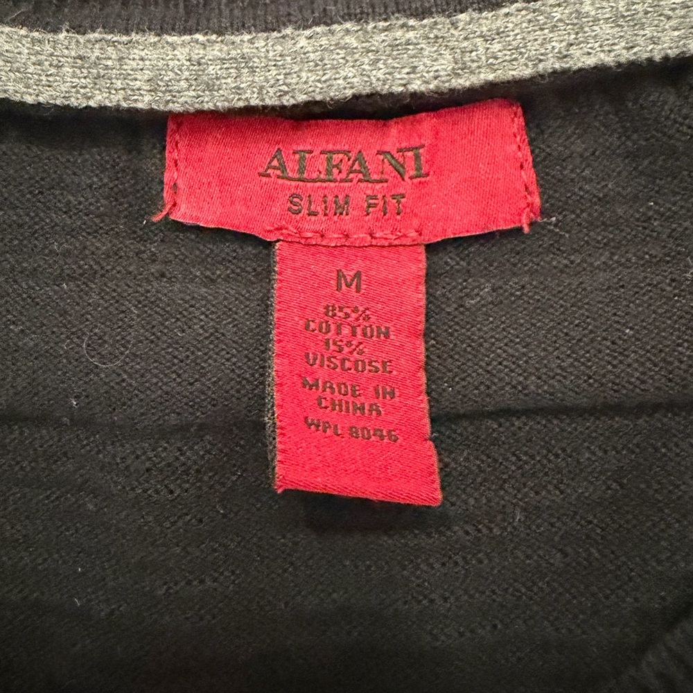 Alfani Black Textured V-Neck Sweater - Picture 3 of 6